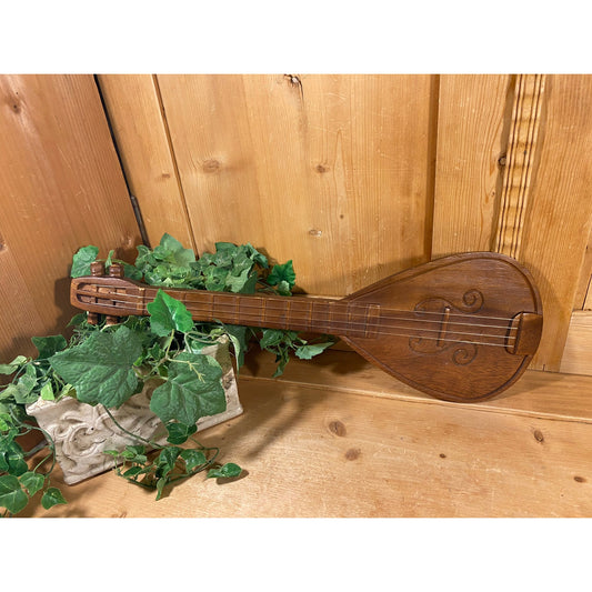 Vintage Wooden Mandolin Wall Hanging | Midcentury Modern Wall Decor | Musical Instrument Wall Decor | Music Room Decor | Wood Mandolin