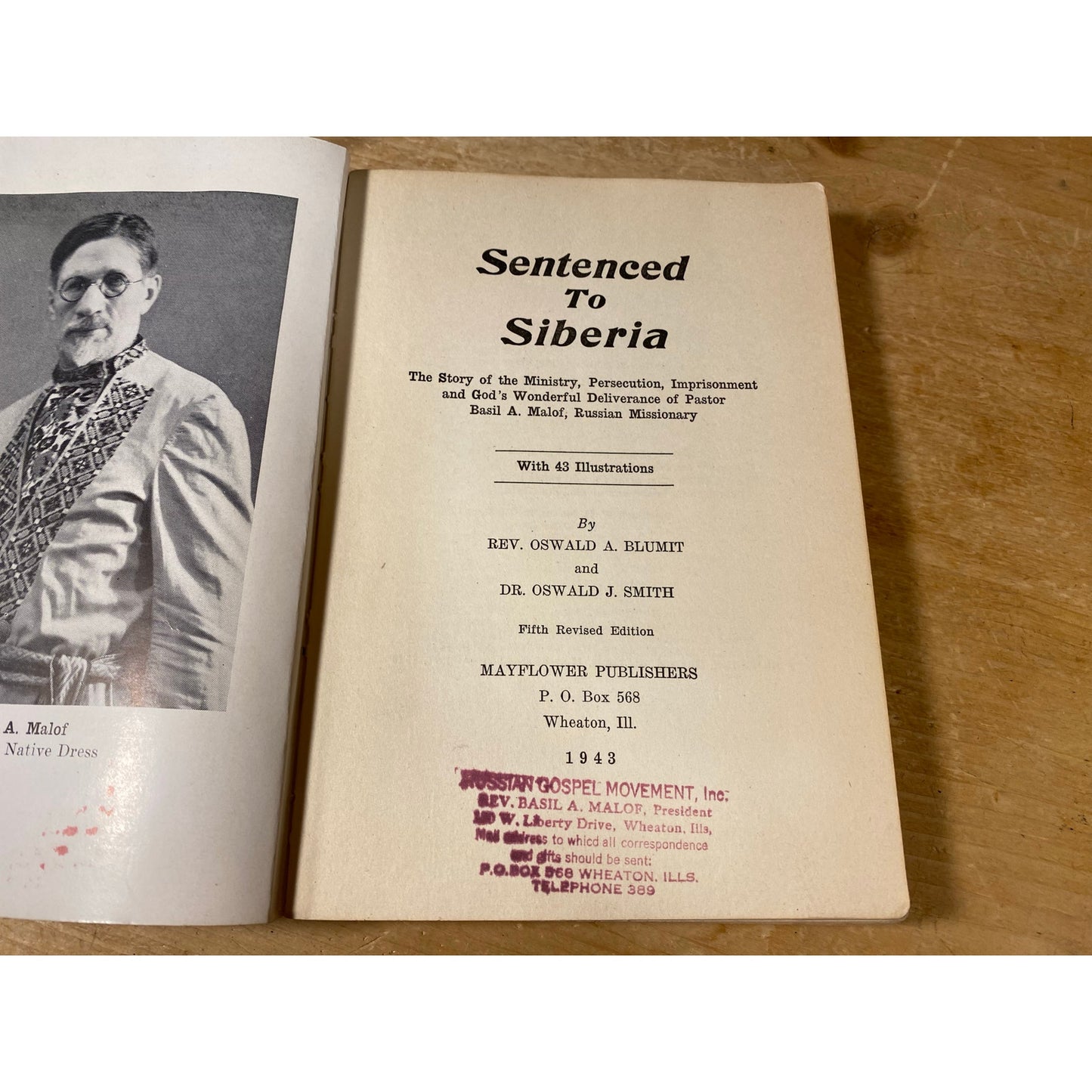 Vintage Book: Sentenced to Siberia | 1940 | Pastor Basil A. Maylof | Imprisonment of Russian Missionary | Hardcover Book | Christian History