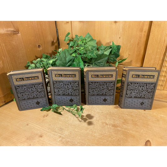 Vintage Poetry Book Collection | Mrs. Browning - Poetical Works of Elizabeth Barrett Browning | Volumes 1-4 | Classic Poetry Books | Poems