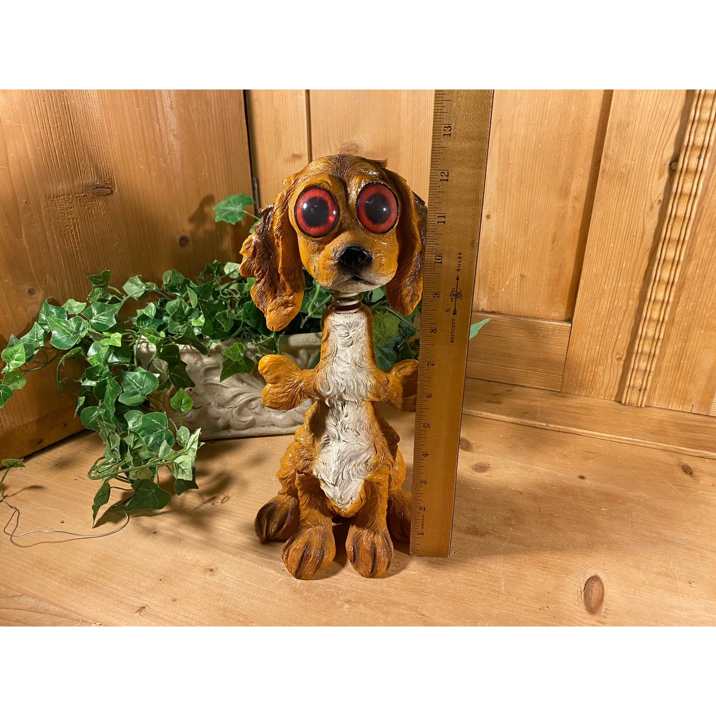Vintage Bobblehead Dog with Swallowed Bone | Twisted Whiskers | American Greetings | Cottagecore Shelf Decor | Collectible Dog Figurine