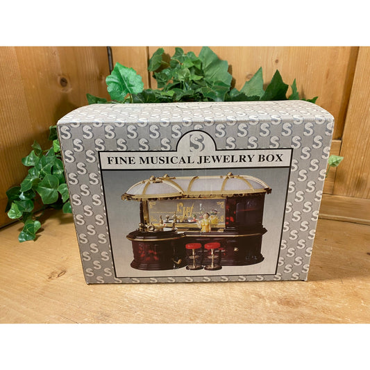 Vintage Le Bar Music Box - New In Box | Le Bar Club Musical Jewelry Box | Lights Up and Plays Music | Mini Bar Music Box | New Old Stock