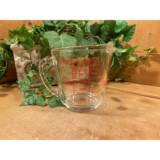 Vintage Clear Glass Anchor Hocking Measuring Cup | Baking | Sturdy Glass Cup with Printed Measurements | Midcentury Modern Kitchen Decor
