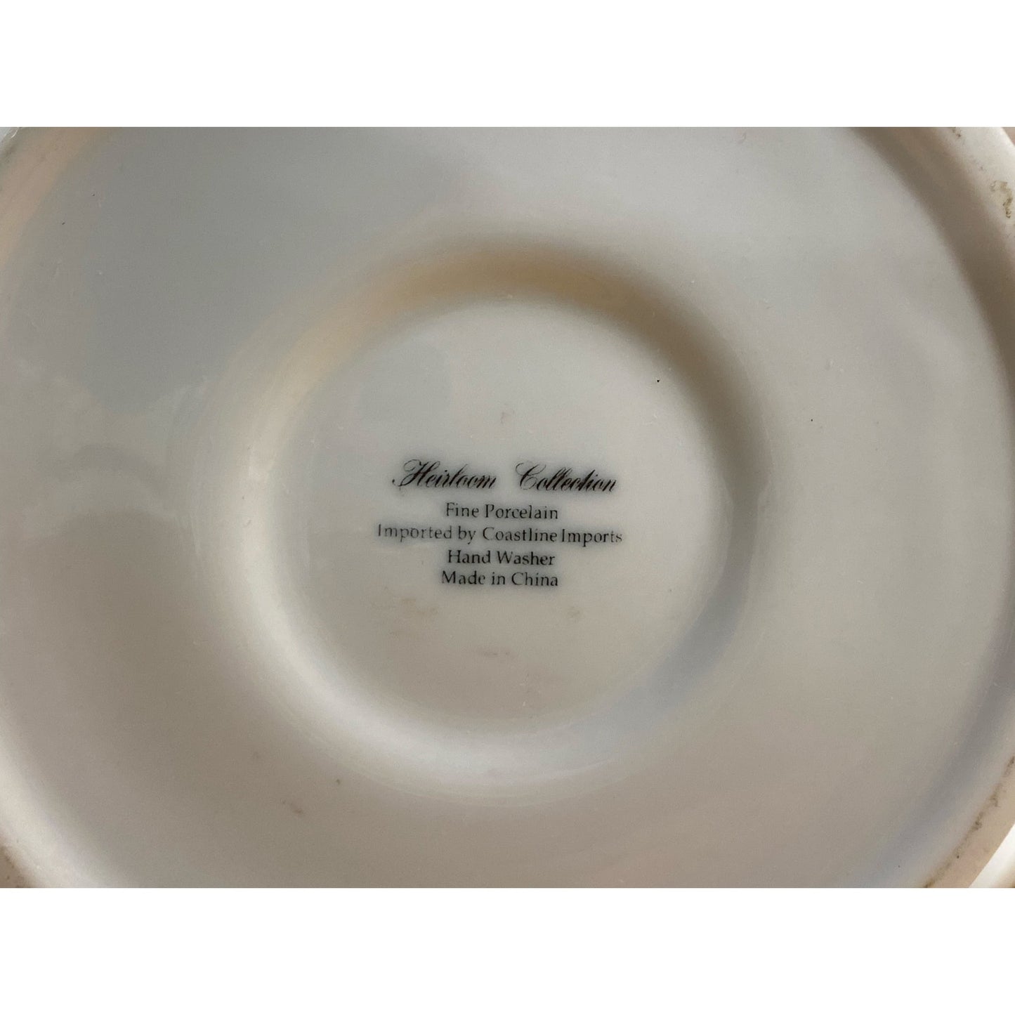 Vintage White Porcelain Pedestal Cake Stand with Pink Ribbon Trim | Coastline Imports | Shabby Chic Pedestal Cake Plate | Dessert Stand