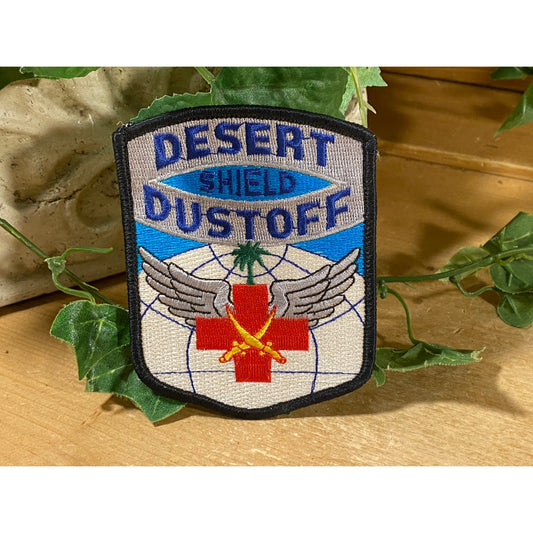 Vintage Reproduction Military Desert Storm Patch | Desert Shield Dustoff | Desert Storm Reproduction Collectible | Medevac Patch | Helicopter
