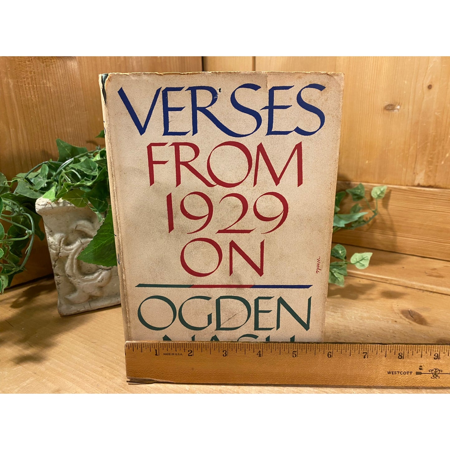 Vintage Book: Verses From 1929 On | Ogden Nash | 1959 | Hardcover Poetry Book with Dust Jacket | Collection of Humorous Poems By Ogden Nash