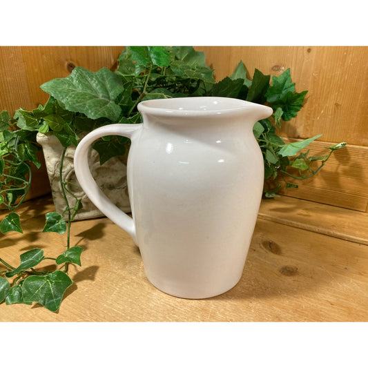 Vintage White Ceramic Pitcher | Benson and Hedges 100's | Cottagecore Table Decor | Farmhouse Kitchen Decor | White Tea or Water Pitcher