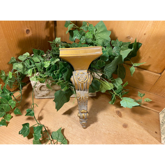 Vintage Ornate Plaster Sconce Wall Shelf In Box | The Bombay Company | White and Gold | Shabby Chic Wall Decor | Victorian Room Decor