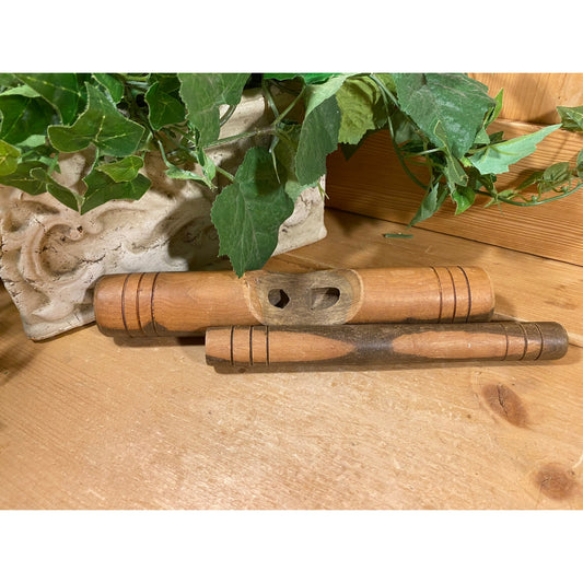 Vintage Wooden Percussion Sticks | Large Hollow Body, Small Striker | African Percussion Sticks | Drumming | Claves | Percussion Instruments