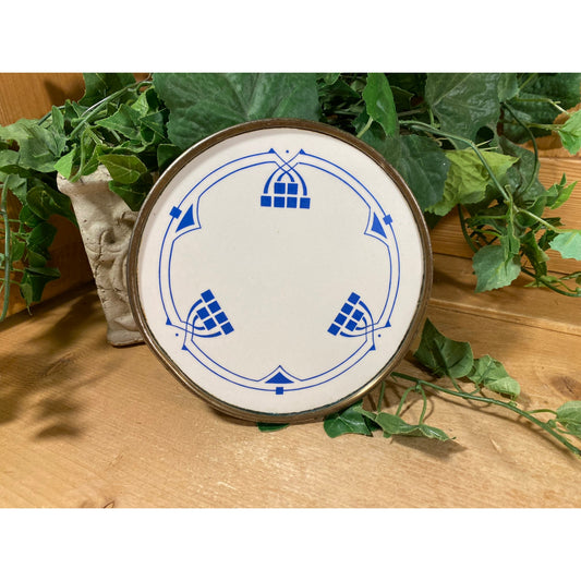 Vintage White + Blue Porcelain Tray with Silver Trim | Max Dannhorn | 1879 | Made In Germany | Victorian Platter, Plate, Tray | Cottagecore