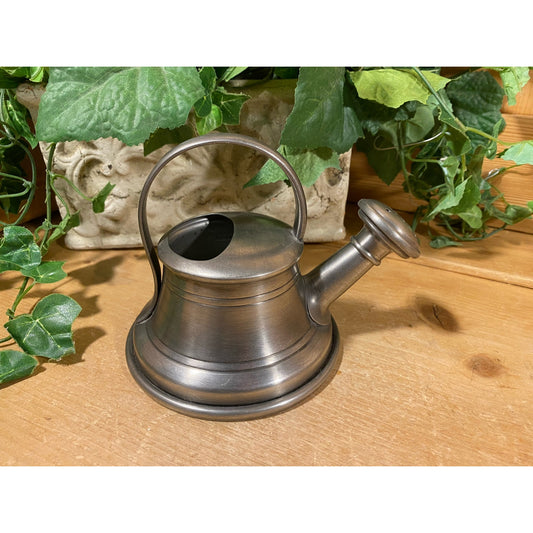 Vintage Etain Fin Pewter Watering Can with Removable Spout | Midcentury Modern Kitchen Decor | Rustic Farmhouse Decor | Metal Watering Can