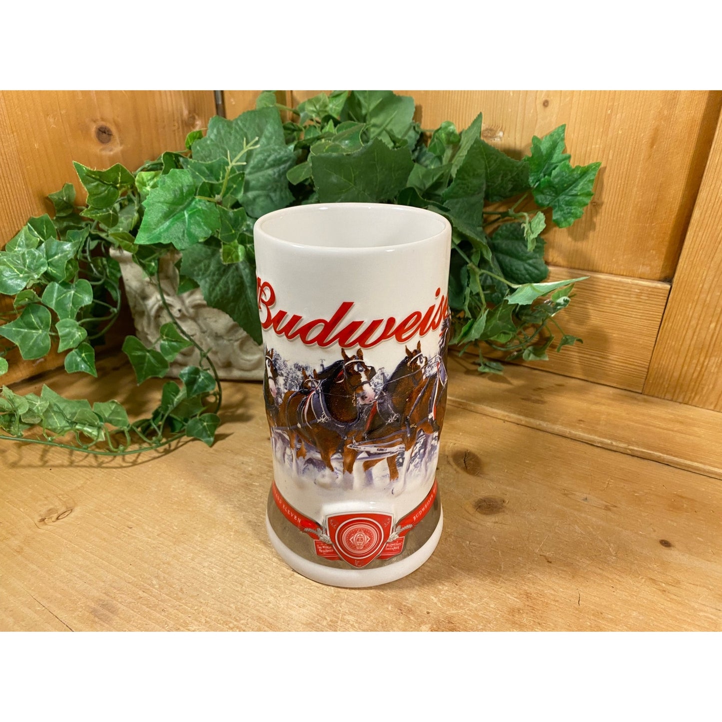 Vintage Ceramic Budweiser Stein | 2011 | Budweiser Clydesdale Horses | Strength, Power, Beauty | Brax Beer Stein | Brax | Retro Barware