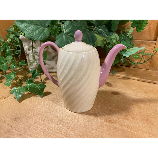 Vintage Susie Cooper China Teapot | Lavender and White | Crown Works | Burslem, England | Shabby Chic Kitchen | Cottagecore | Purple/White