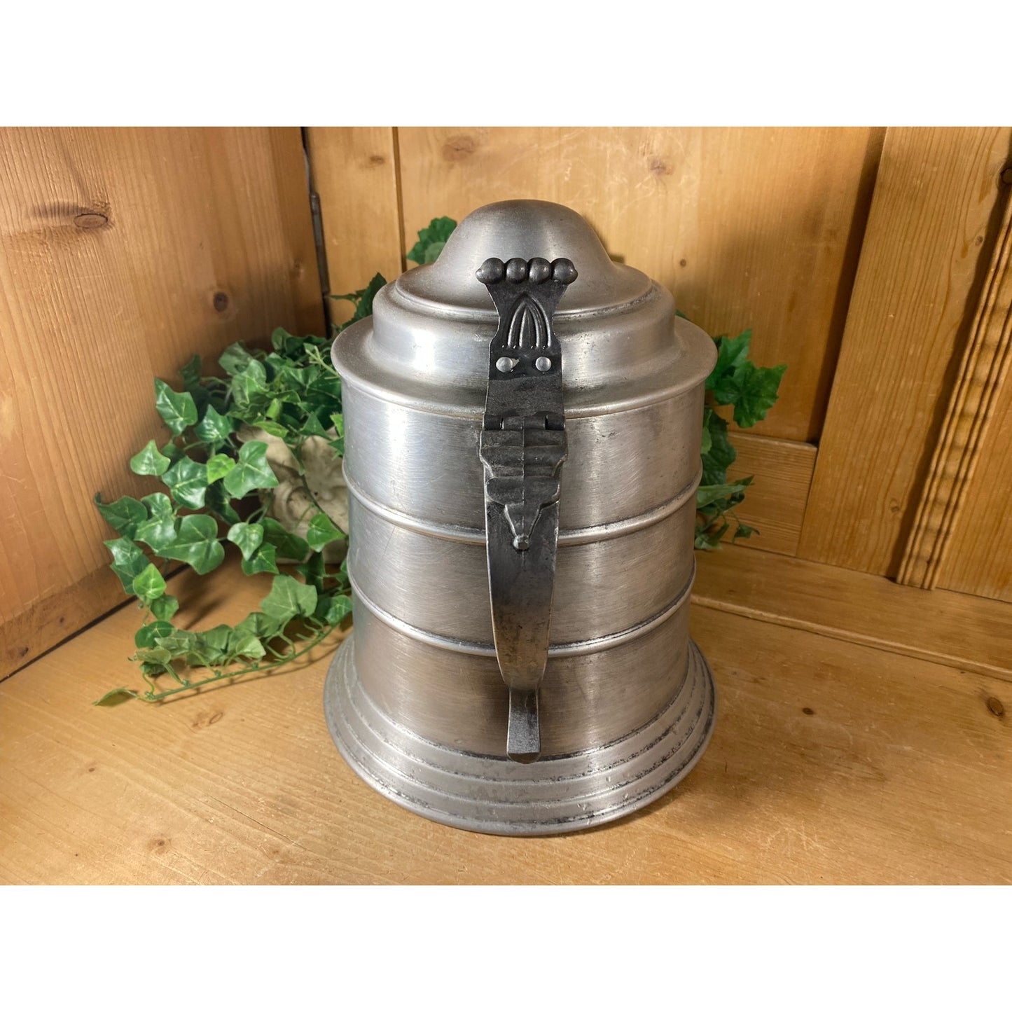 Vintage Pewtertone Tankard | Metal Beer Stein with Cover | Pewter Ice Bucket | Seymour Mann | Academia Shelf Decor | Barware | Home Bar