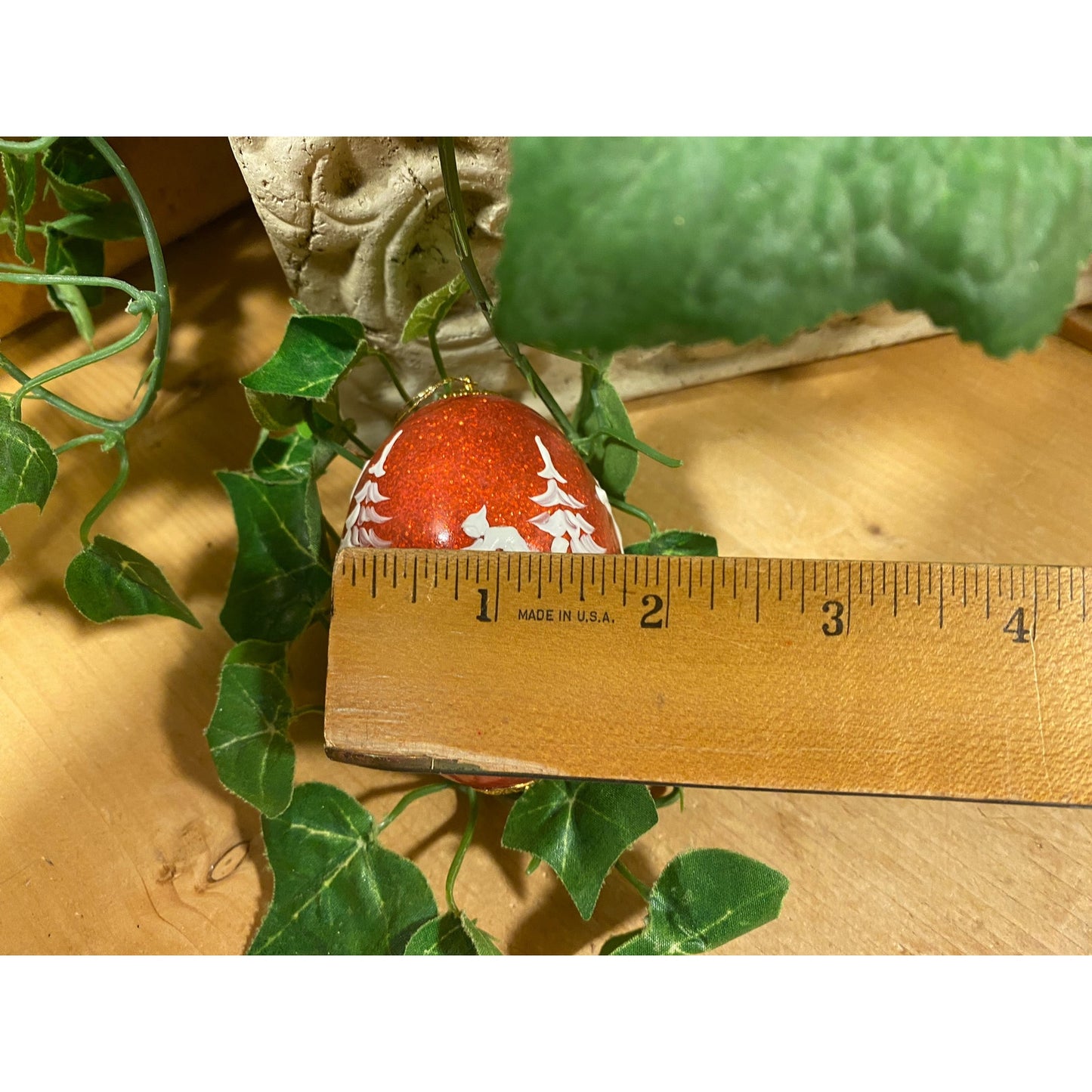 Vintage Handpainted Real Eggshell Ornament | Victorian Family In Snow | Eggsquisite Egg | Red Christmas Egg | Painted Egg Signed by Artist