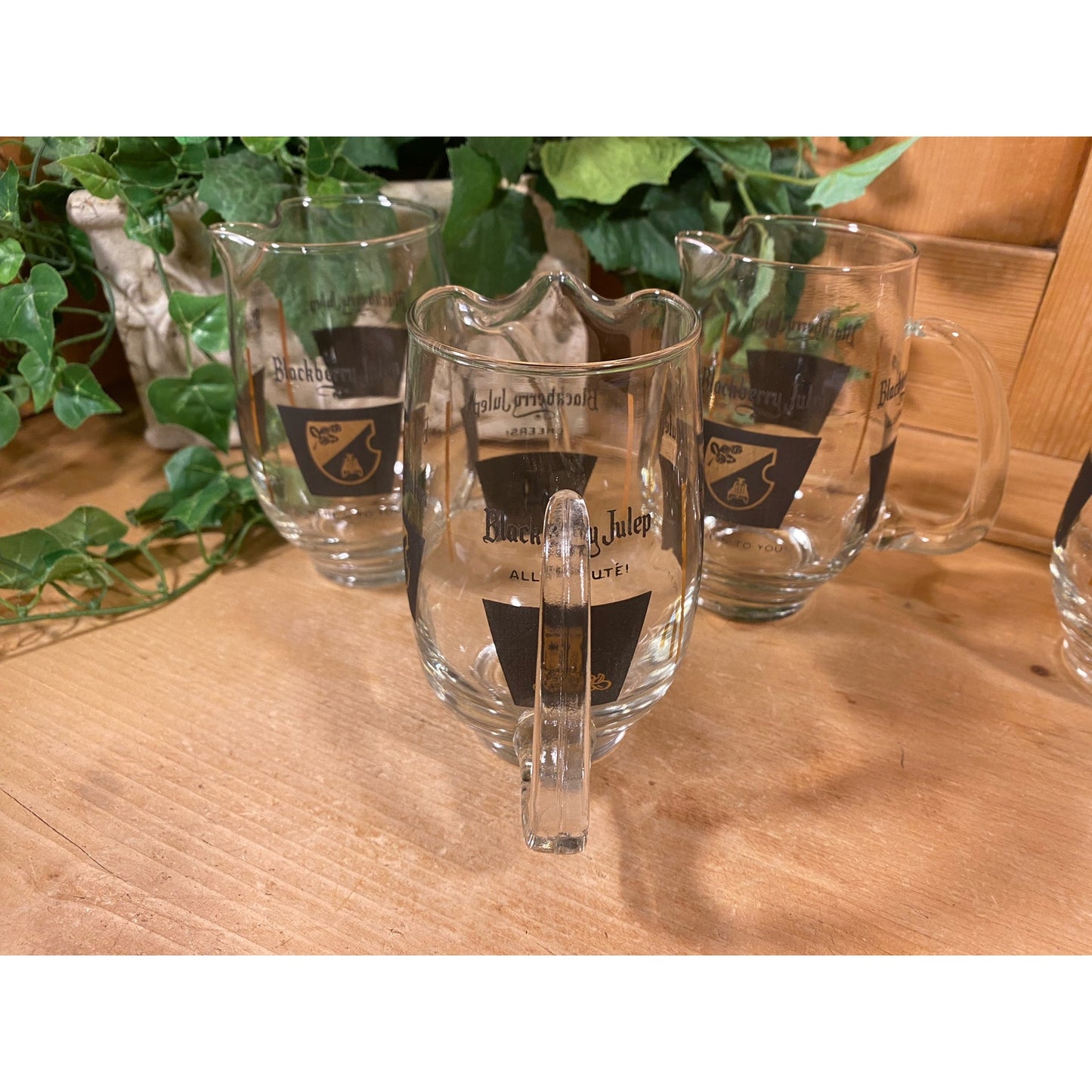Vintage Glass Blackberry Julep Glasses - Set of 4 | Mixing Glasses | Vintage Southern Kitchen | Academia Barware | Cocktails Glasses Set