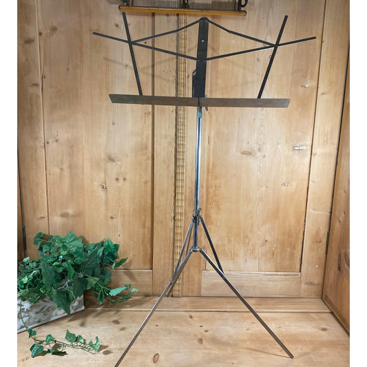Vintage Folding Metal Music Stand | Portable Sheet Music Stand | Compact Folding Music Stand | Music Room | Folding Music Stand for Musician
