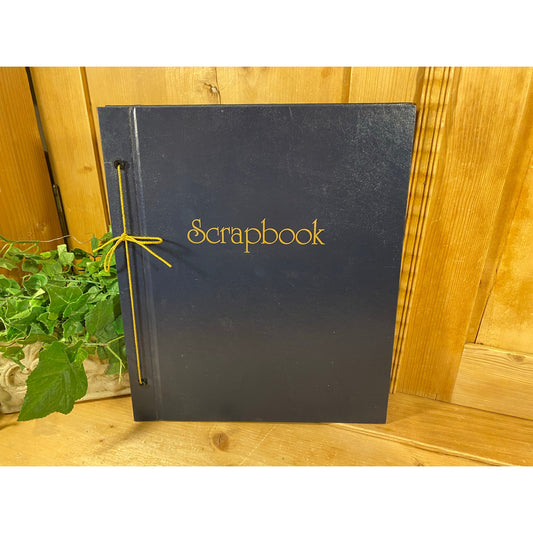 Vintage Blue Midcentury Scrapbook with Blank White Pages and Cord Trim | Midcentury Modern Memory Book | Vintage Scrapbook | MCM Room Decor