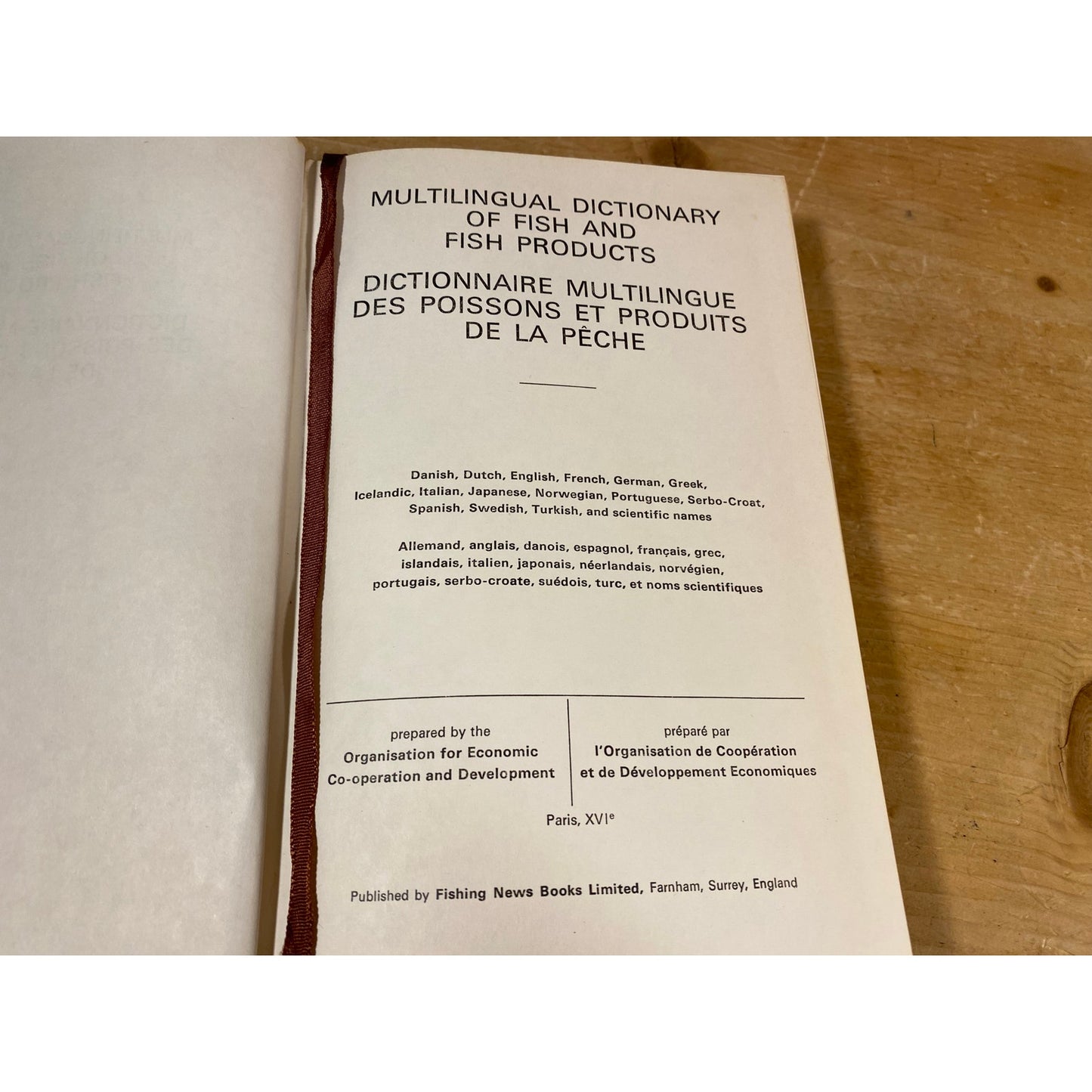Vintage Book: Multilingual Dictionary of Fish and Fish Products | 1978 | Fish Products In 18 Languages | Hardcover Reference Book | Academia