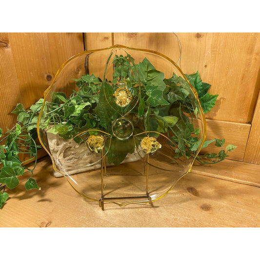 Vintage Footed Yellow Depression Glass Dish | Footed Yellow Glass Serving Platter | Cottagecore Kitchen Decor | Shabby Chic Table Decor