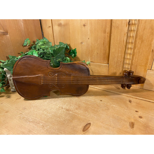 Vintage Wooden Violin Wall Hanging | Midcentury Modern Wall Decor | Musical Instrument Wall Decor | Music Room Decor | Wood Violin or Viola