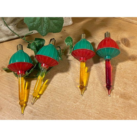 Vintage Christmas Tree Bubble Light Replacements (with liquid) - Set of 4 | Yellow and Red | Replacements for Vintage Bubble Lights Sting