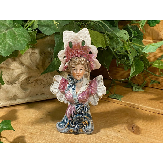 Vintage Victorian Lady Porcelain Bust Figurine | Shabby Chic Shelf Decor |  Victorian Woman In Elegant Hat and Dress | Victorian Figurine