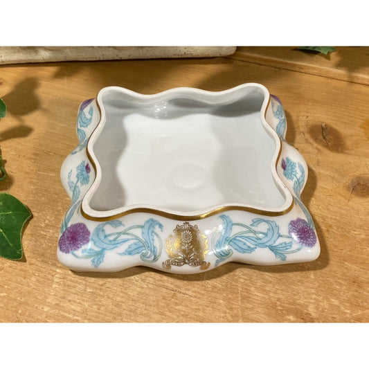 Vintage Wavy-Edge Floral Trinket Dish Made for Hotel Astor | L. Strass & Sons | Cottagecore | Astor Hotel | New York | Hotel Memorabilia
