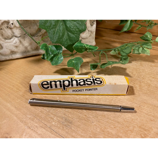 Vintage Metal Telescoping Pointer In Original Box | Emphasis Pocket Pointer | Metal Pointer with Brushed Nickel Finish | Academia Decor