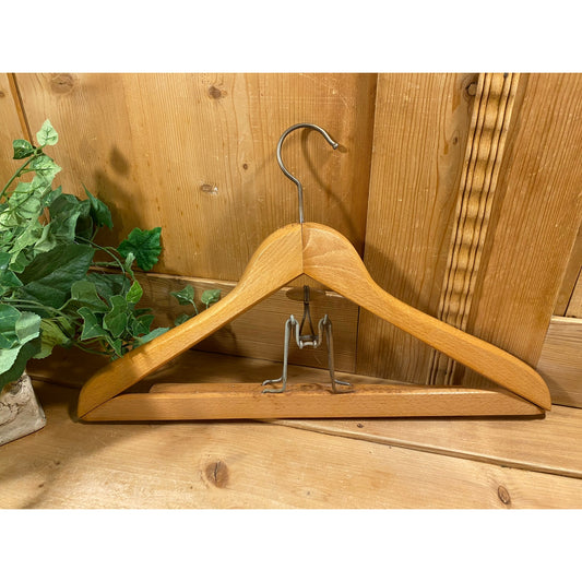 Vintage Wooden Clothes Hanger | Nevco Diplomat | Wood Hanger for Pants and Suitcoat | Midcentury Modern Room Decor | Wood Midcentury Hanger