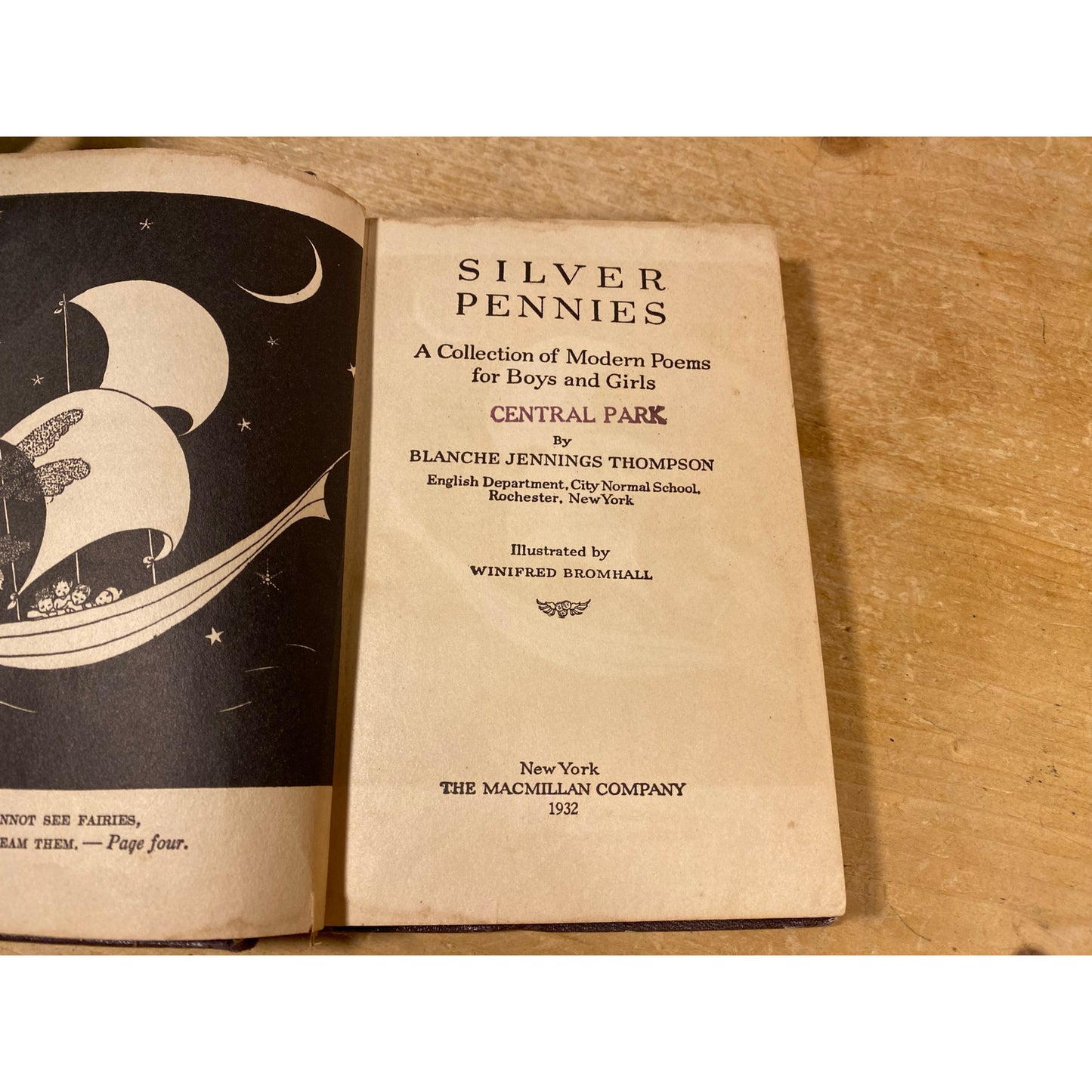 Vintage Book: Silver Pennies - A Collection of Modern Poems For Boys and Girls | 1932 | Poetry | Central Park | Blanche Jennings Thompson