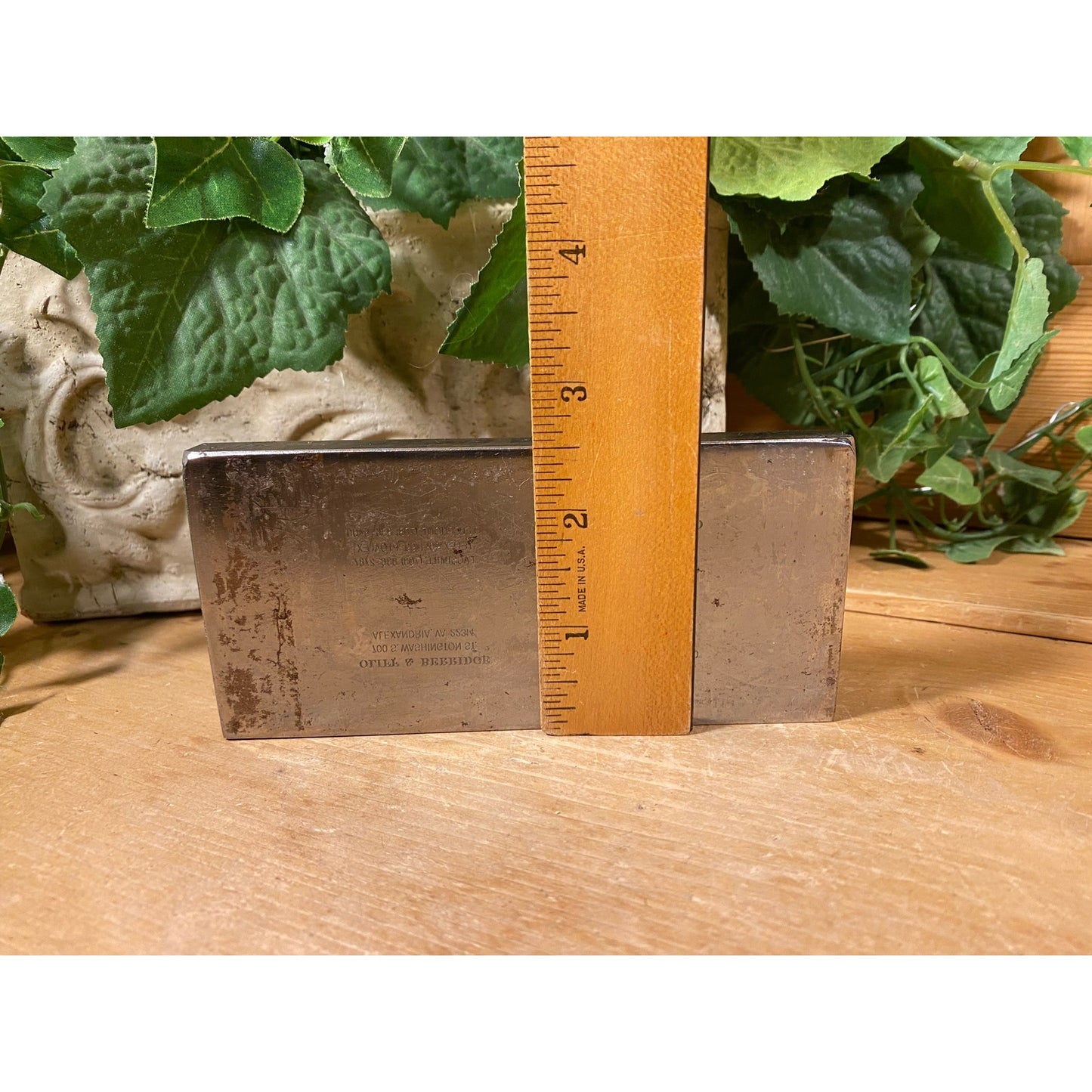 Vintage Oliff and Berridge Metal Letterpress Print Block | Vintage Metal Printing Block | Print Block