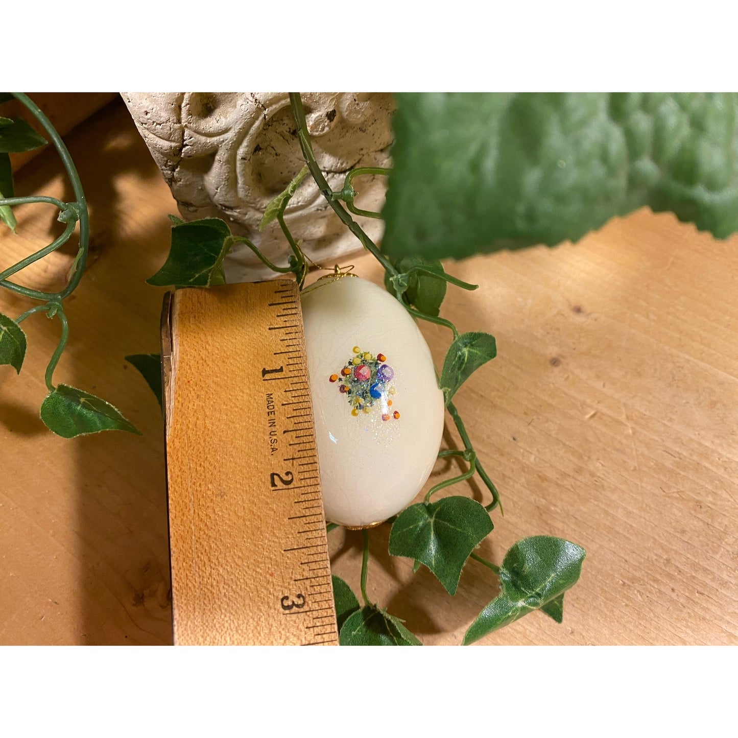 Vintage Handpainted Real Eggshell Ornament | Santa & Mrs. Claus Kissing | Eggsquisite Egg | Christmas Egg | Painted Egg Signed by Emily