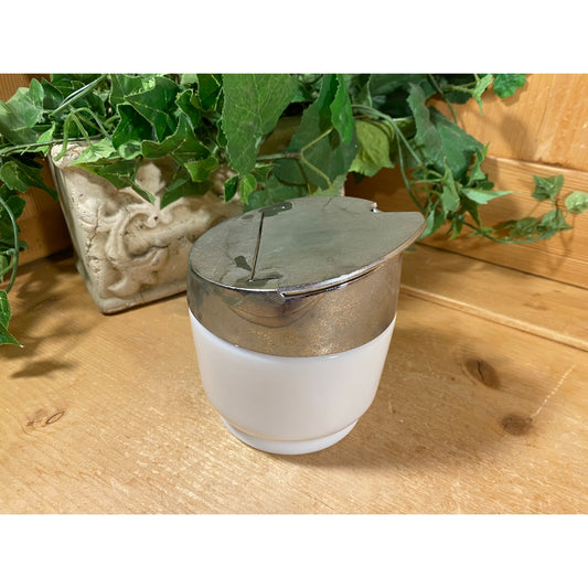 Vintage White Milk Glass Sugar Bowl with Flip Top Lid | Gemco | Midcentury Modern Table Decor | Cottagecore Kitchen Decor