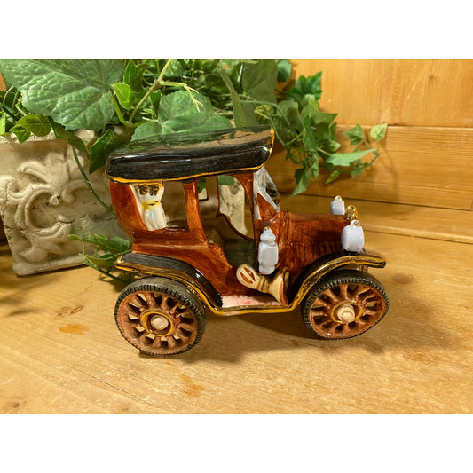 Vintage Ford Model T Ceramic Car Figurine | Kato Kogei | Made In Japan | Midcentury Modern Table Decor | Brown Ceramic Classic Car Figurine