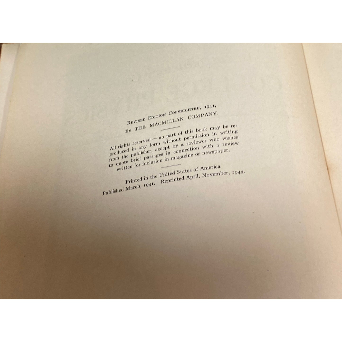 Vintage Hardcover Text Book: An Introductory Course In College Physics | 1941 | Hardcover Science Textbook | Macmillan | Vintage Text Book
