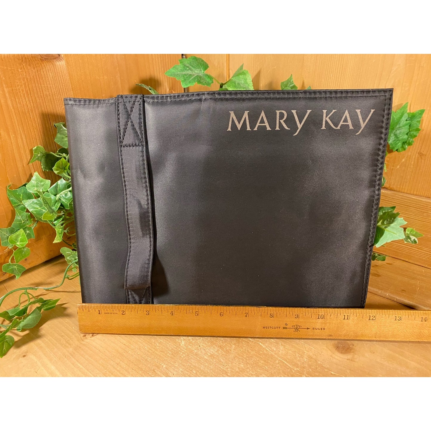 Vintage Mary Kay Cosmetics Travel Bag | New Old Stock | Black Roll-Up Make Up Case | Black Travel Bag with Clear Zippered Sections