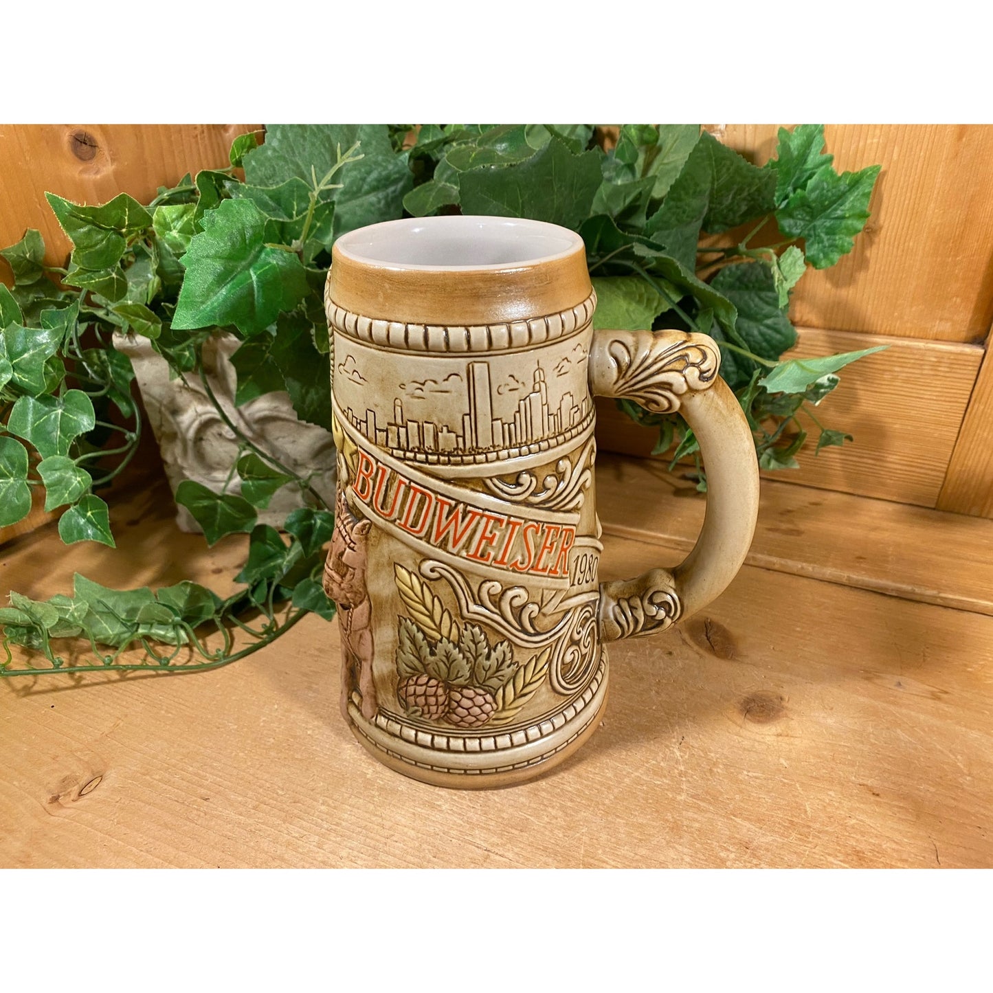 Vintage Ceramic Budweiser Stein | Chicago Skyline | 1981 | Ceramarte | 26760 | Retro Budweiser Beer Stein | Limited Edition Beer Stein