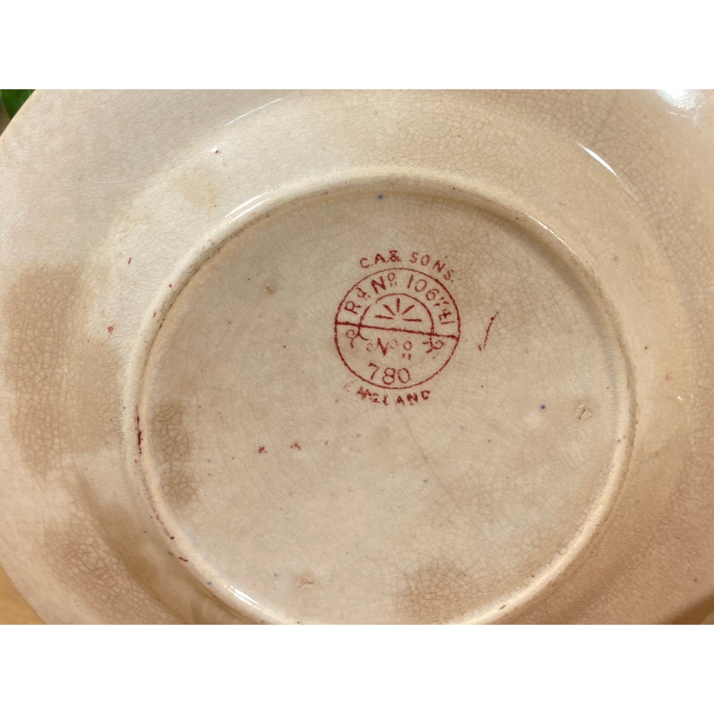 Vintage Little Mae and Pets Cup and Plate | Charles Allerton & Sons | Victorian Childs Tea Set | Made In England | Red Transferware Dish Set