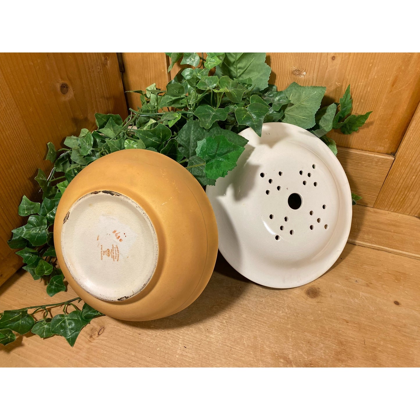 Vintage Porcelain Strainer and Bowl - 2 pc. Set | Crown Devan Fielding | Made In England | Stoke On Trent | Victorian Decor | Shabby Chic