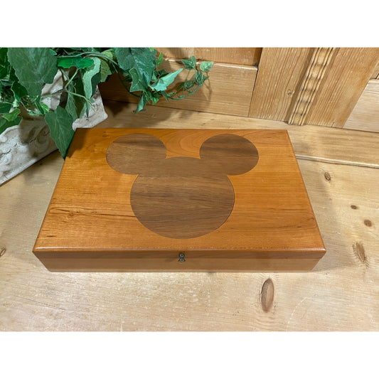 Vintage Mickey Mouse Cartoon Picture Cards and Album In A Wooden Box | Disney | Reproduction 1930s Trading Cards | Wooden Mickey Mouse Box