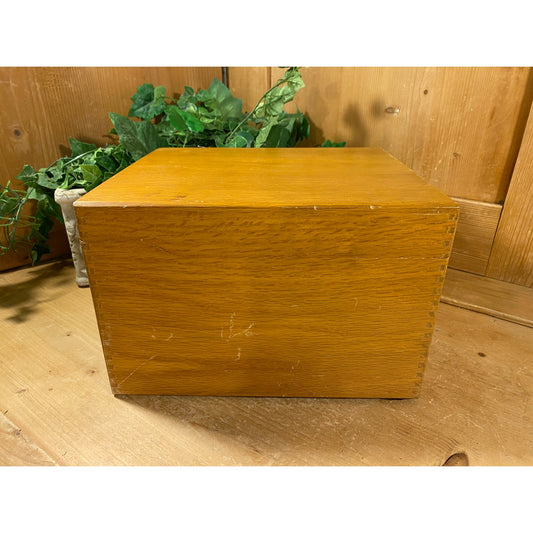 Vintage Wooden File Box | Merchants Box Co. | Dovetailed Oak Wood File Box | Midcentury Modern Office Decor | Academia | Midcentury File Box