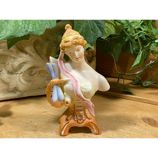 Vintage Greek Goddess Porcelain Bust Figurine | Shabby Chic Shelf Decor | Victorian Woman Figurine | Cottagecore Bedroom or Vanity Decor