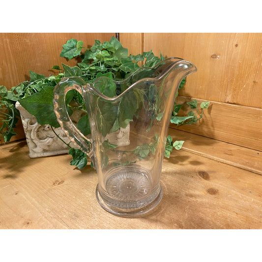 Vintage Clear Glass Water Pitcher | Imperial Glass | Cottagecore | Scalloped Glass Water/Juice Serving PItcher | Shabby Chic Kitchen Decor