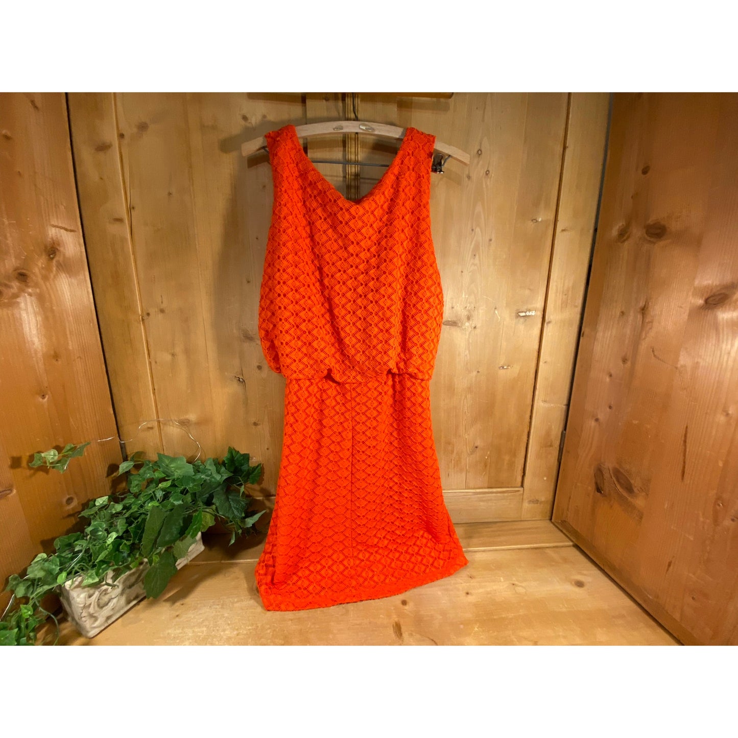 Vintage Red Sleeveless Boho Dress with Beaded Neckline | Ronni Nicole | Women's 10 | Retro 1990s Red Dress w/ Beading | Vintage 90s Fashion