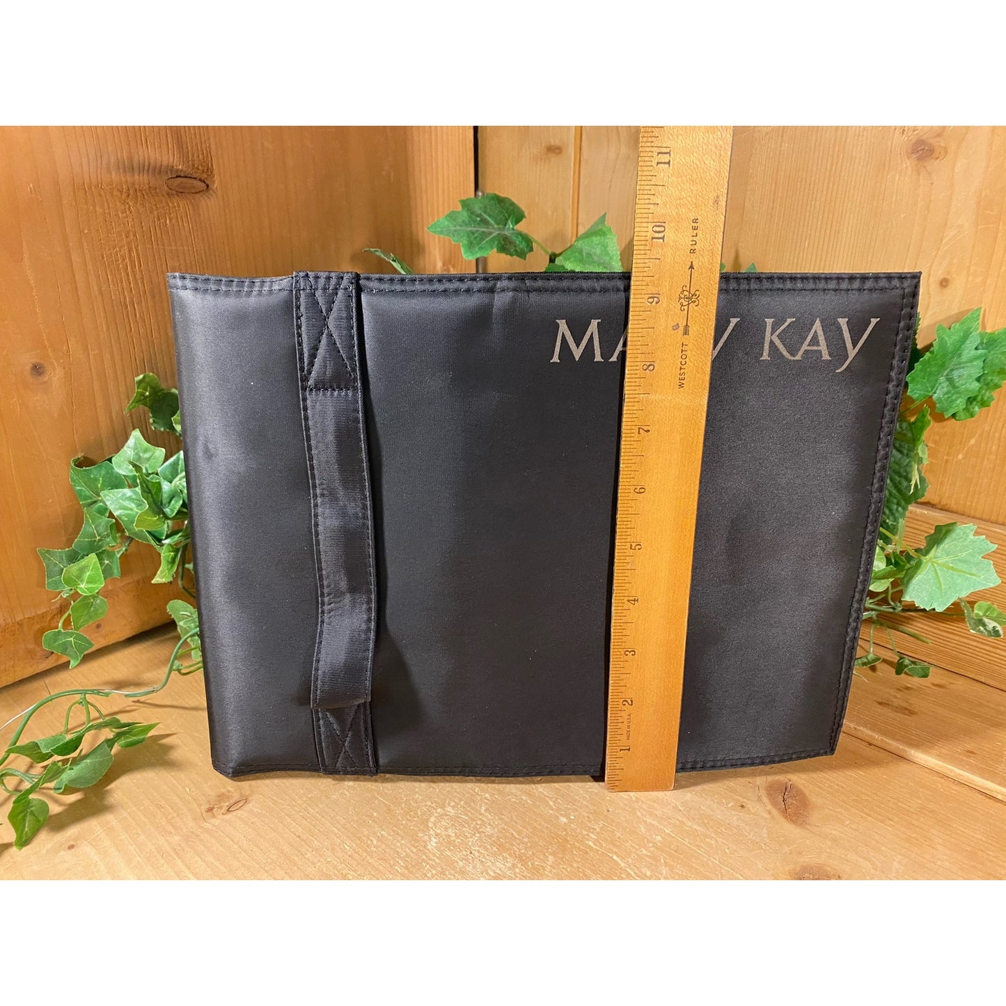 Vintage Mary Kay Cosmetics Travel Bag | New Old Stock | Black Roll-Up Make Up Case | Black Travel Bag with Clear Zippered Sections