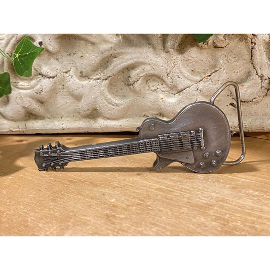 Vintage Brass Electric Guitar Belt Buckle | Bergamot Brass Works | Womens Retro Fashion | Metal Guitar Belt Buckle | Womens Retro Fashion