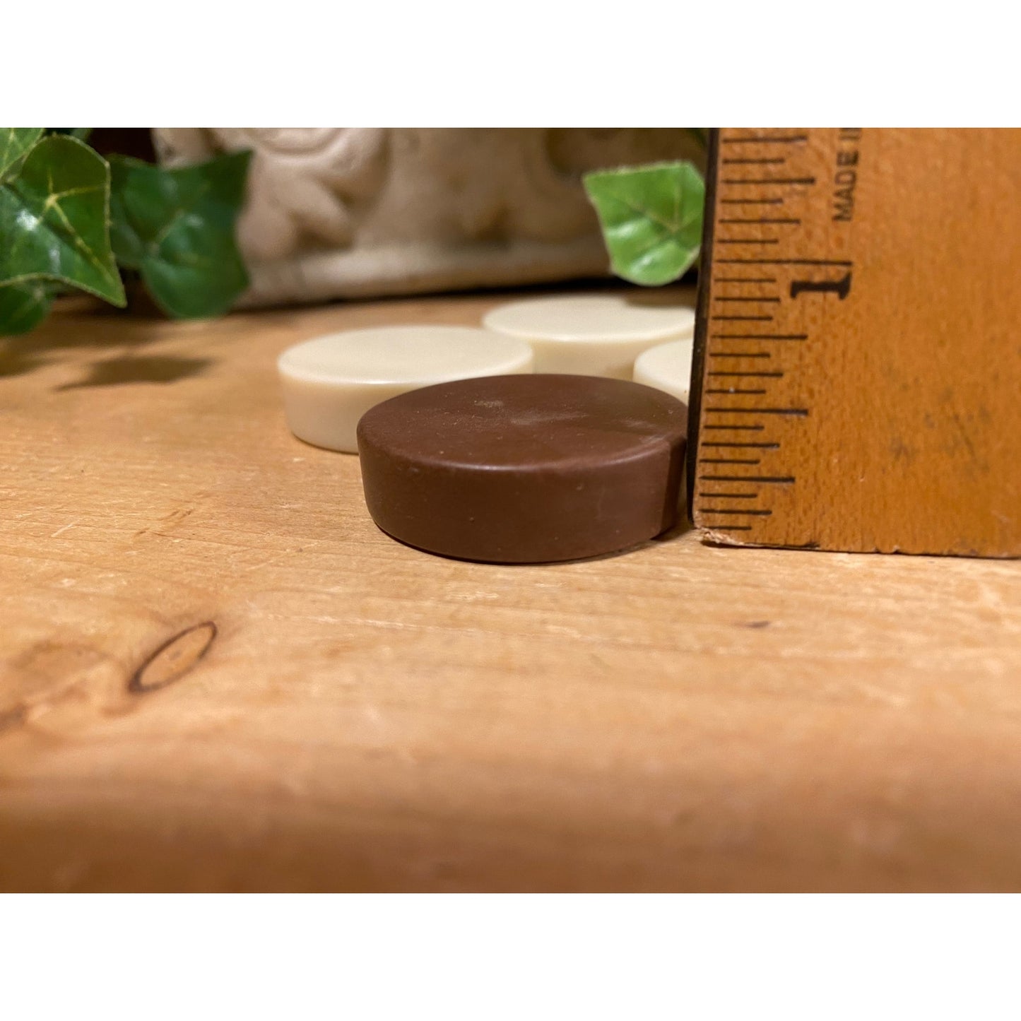 Vintage Bakelite Checkers Pieces | 30 Game Pieces | Brown and White | Round Bakelite Backgammon Pieces | Midcentury Modern Boardgame Pieces