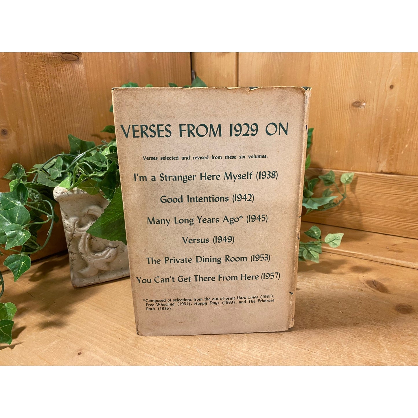 Vintage Book: Verses From 1929 On | Ogden Nash | 1959 | Hardcover Poetry Book with Dust Jacket | Collection of Humorous Poems By Ogden Nash