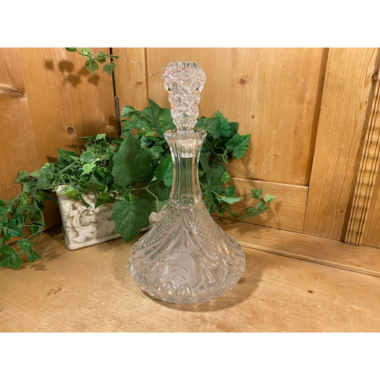 Vintage Lead Crystal Ships Decanter with Stopper | Academia Table Decor | Victorian Decor | Czech Crystal Wine Decanter | Victorian Decor