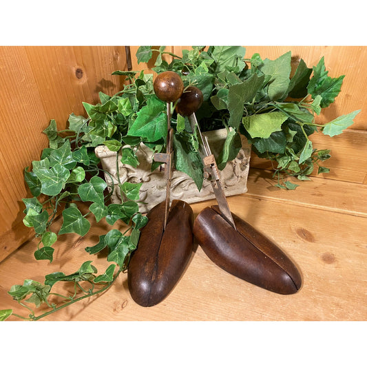 Vintage Wooden Shoe Forms - Set of 2 | Wood Shoe Stretchers | Wooden Shoe Tree | Academia Decor | Rustic Shelf Decor | Wooden Shoe Bills
